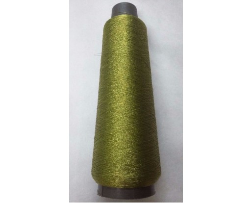 DARK GREEN & GOLD - VERY FINE Art Silk Twisted with Lurex - Neem Jari Zari - For Crochet Sewing Embroidery Knitting Jewelry DIY